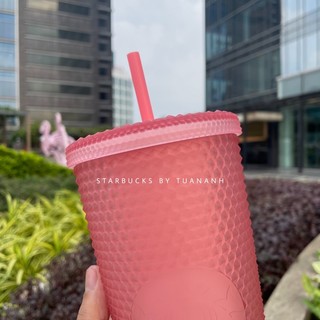 [Chính hãng] Ly Starbucks Studded Soft Touch Pink 710ml