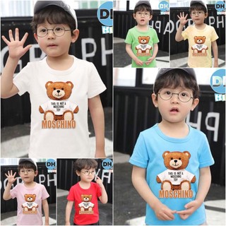 Áo thun cho bé trai cotton mịn, mát, thoải mái cho bé - Gấu Moschi - DHKID1005