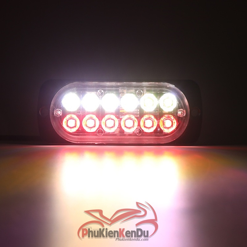 Đèn police chớp xanh đỏ 12 Led cao cấp 16 chế độ nháy cảnh sát vỏ nhôm CNC 12V-24V - DXZ