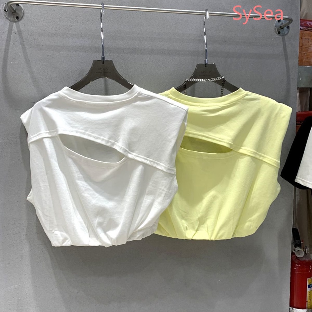 Áo Thun Cotton Không Tay Dáng Rộng Màu Trơn Thời Trang Hàn Quốc Dành Cho Nữ Plus Size