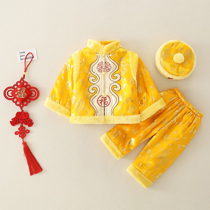 Bộ dài tay trần bông cúc lệch cho bé trai, bé gái trần bông 3 lớp, hàng xuất cao cấp - BO112