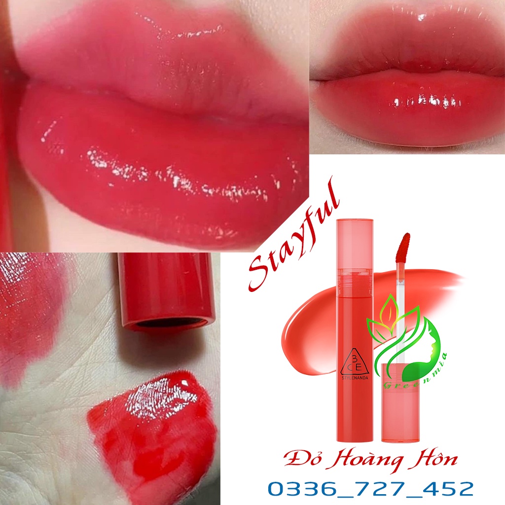 Son Tint Bóng Lì 3CE SYRUP LAYERING TINT AFTERNOON PEACH, SINGLE CHERRY, ALIVE PINK