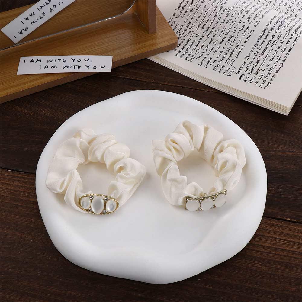 Dây Buộc Tóc Vải Satin Co Giãn Thiết Kế Đơn Giản Cho Nữ