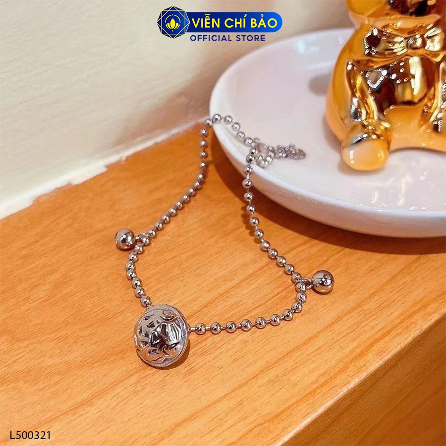 Lắc chân bi mix charm chuông to chất liệu bạc Thái 925 thời trang phụ kiện trang sức nữ Viễn Chí Bảo L500321