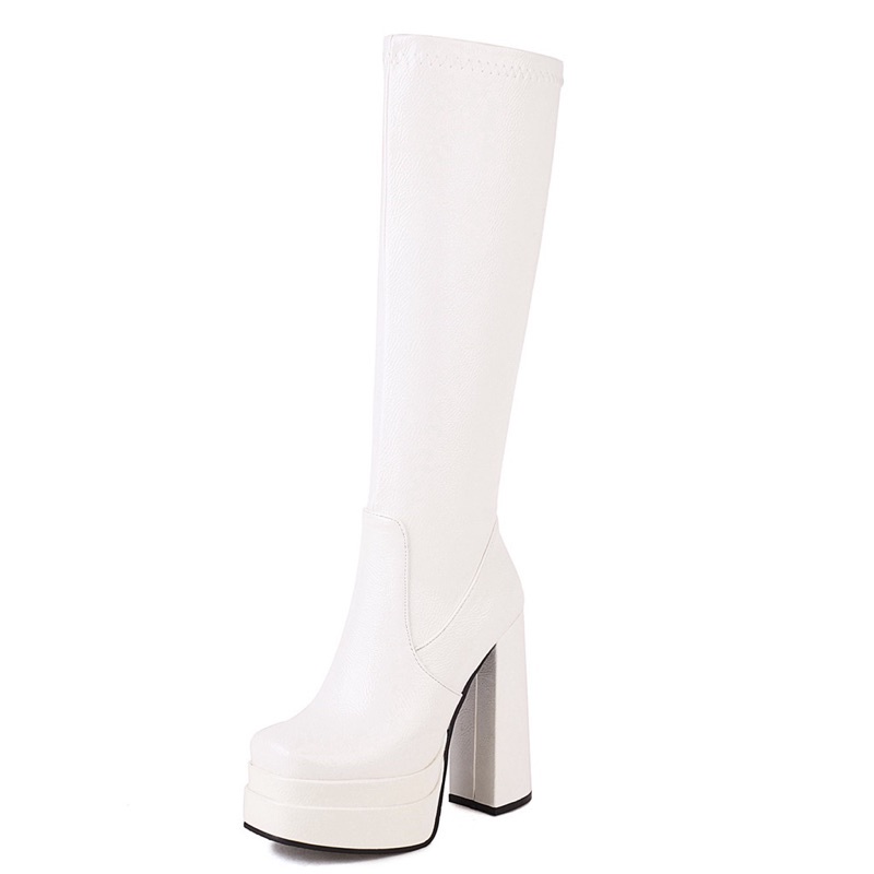 SẴN 39 BOOT DƯỚI GỐI 2 LỚP CAO 14CM GÓT VUÔNG KHOÁ KÉO LỮNG CECESTORE BĐ2L