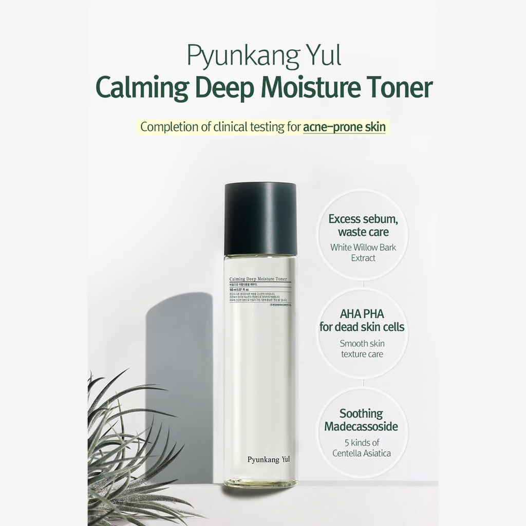 Nước cân bằng dưỡng ẩm làm dịu tẩy da chết cho da nhạy cảm Pyunkang Yul Calming Deep Moisture Toner 150ml