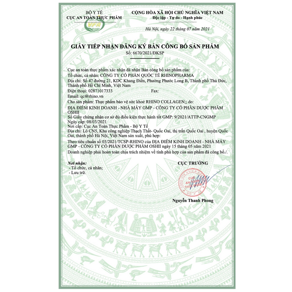 Viên uống Collagen Rhino, sáng da, đẹp da với Collagen peptide và Glutathione - Hộp 30 viên - PharmaOTC