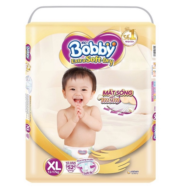 Tã Dán Bobby Extra Soft Dry L58/M64/S74/XL52/M34/L30/XL27/xxl24