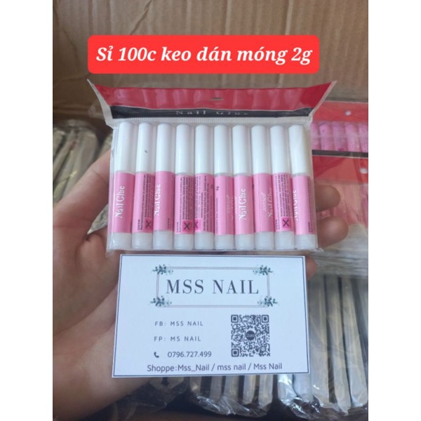 Combo 100 chai keo dán móng,  100 keo dán nail box, keo dán móng tay