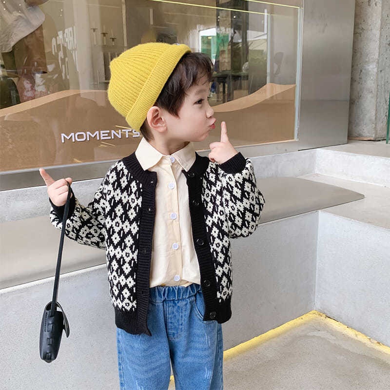 Áo khoác cardigan IQ ANGEL dệt kim phong cách Hàn Quốc thời trang xuân thu cho bé gái