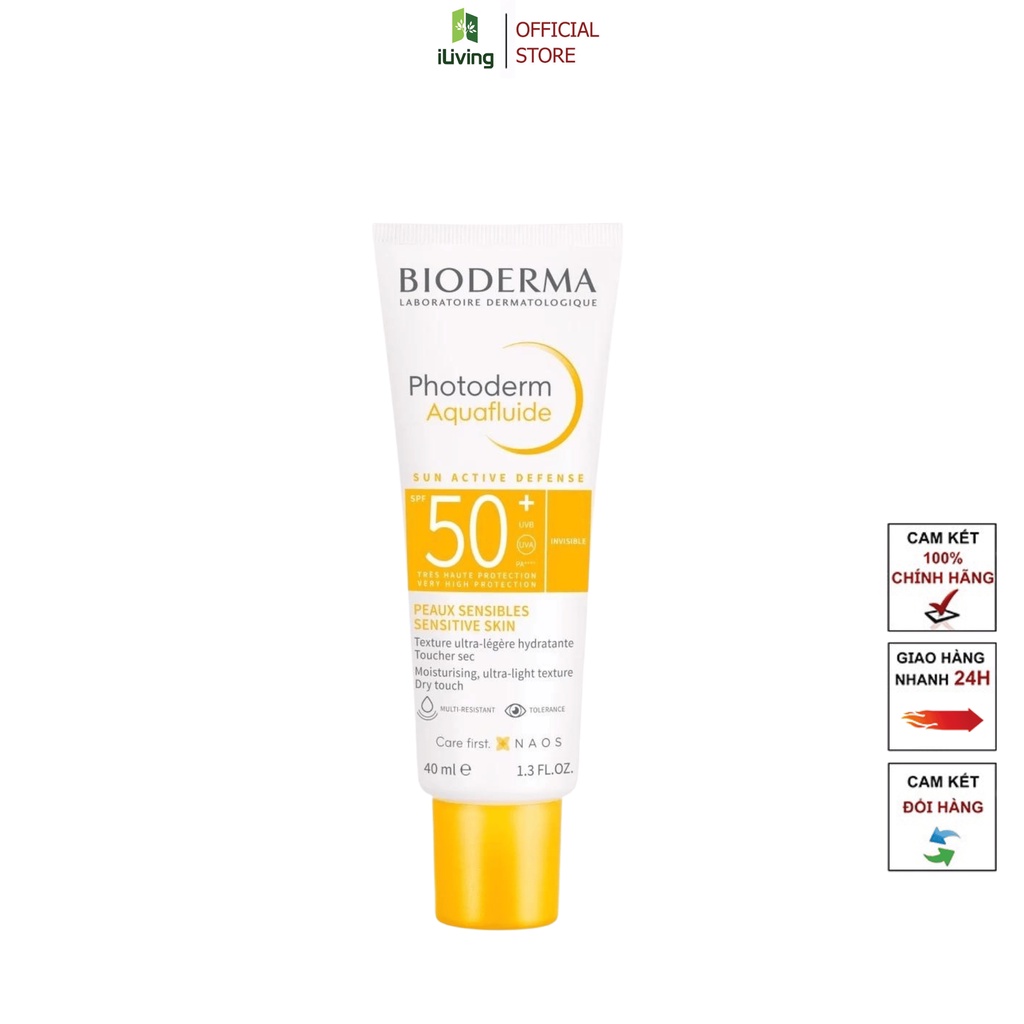 Kem chống nắng giảm bóng nhờn cho mọi loại da Bioderma Photoderm Aquafluide SPF50+ 40ml ILIVING-BIOKCNGBNSPF