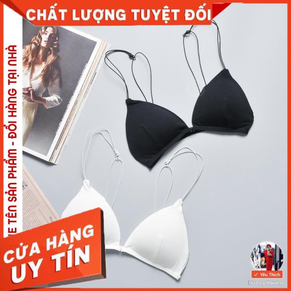 Áo bra sexy cotton đệm mỏng dây bún cài trước freesize FLA50