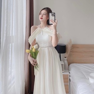 Đầm voan CHINGFON phối dây cườm cổ