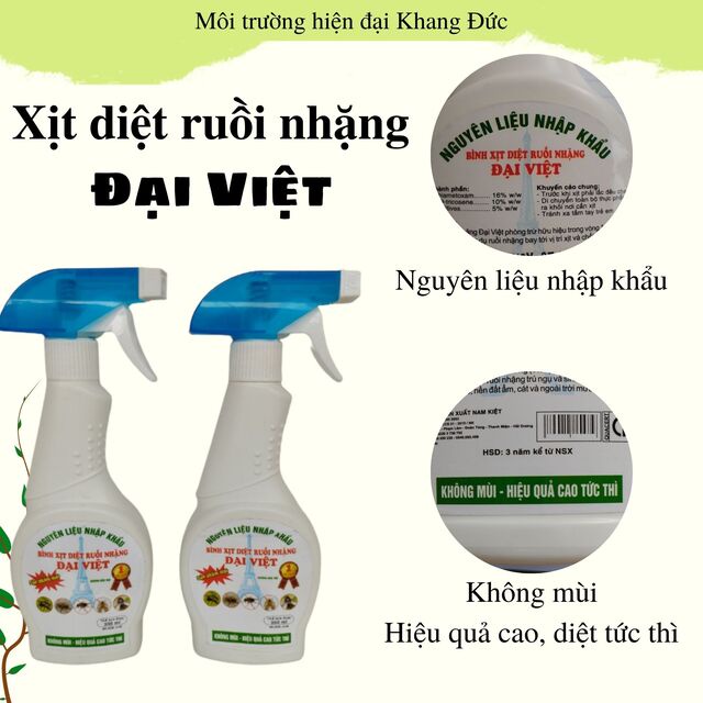 Thuốc diệt ruồi nhặng dạng bình xịt Đại Việt nguyên liệu nhập khẩu tiêu diệt ruồi ngay lập tức hiệu quả kéo dài 7 ngày