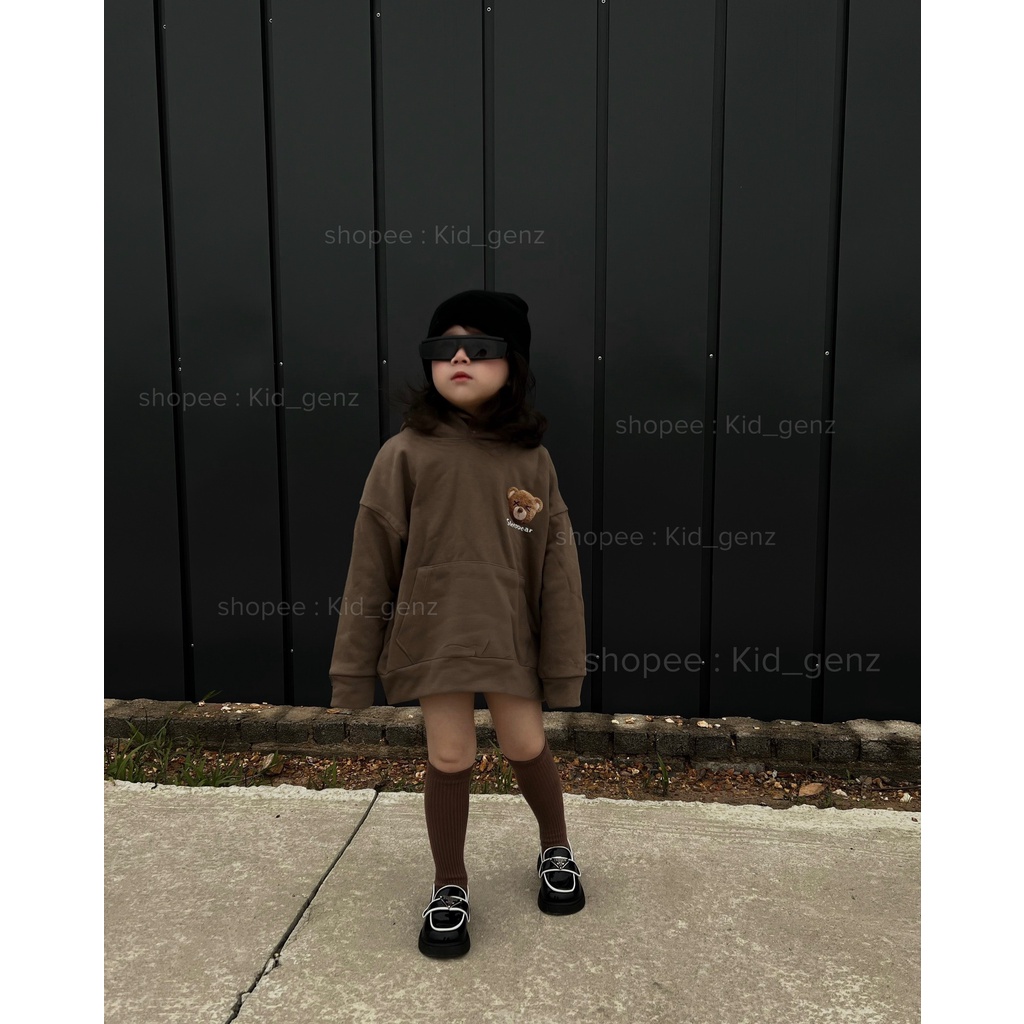 Áo hoodie Gấu ngủ cho bé , áo nỉ có mũ trẻ em unisex , Kid_genZ