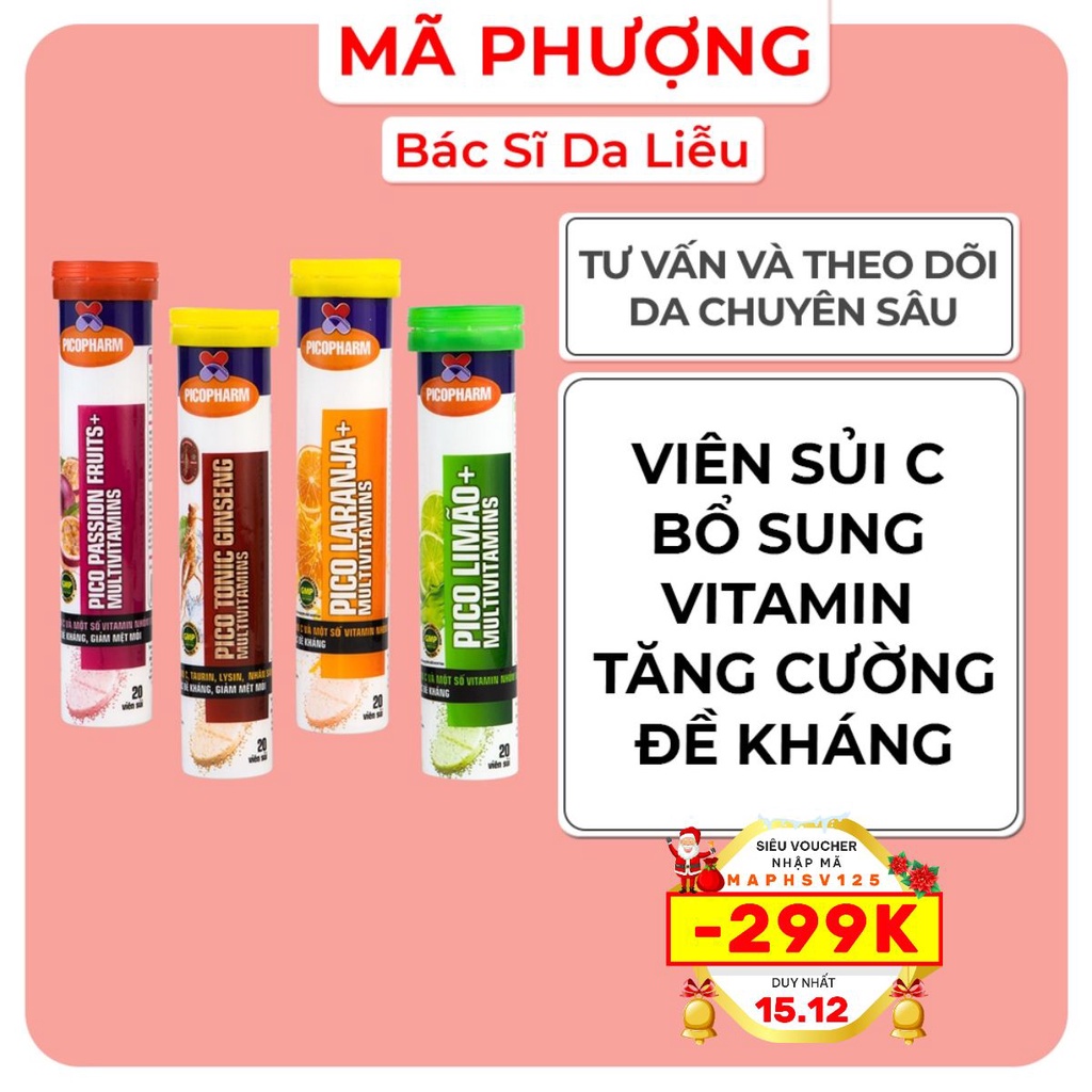 Viên sủi C bổ sung vitamin C tăng đề kháng, tăng cường hệ miễn dịch - Hàng Chính Hãng - Dược Mỹ Phẩm Bác Sĩ Mã Phượng