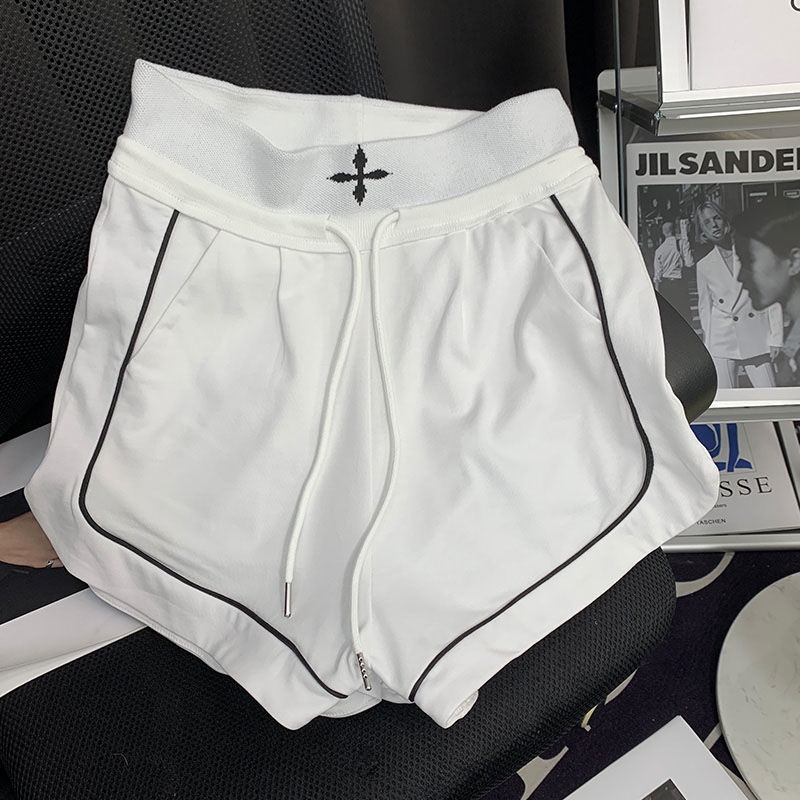 Jiashucheng Quần Short Thể Thao Dáng Chữ a Lưng Thun Dây Rút Phong Cách Mới Mùa Hè Cho Nữ