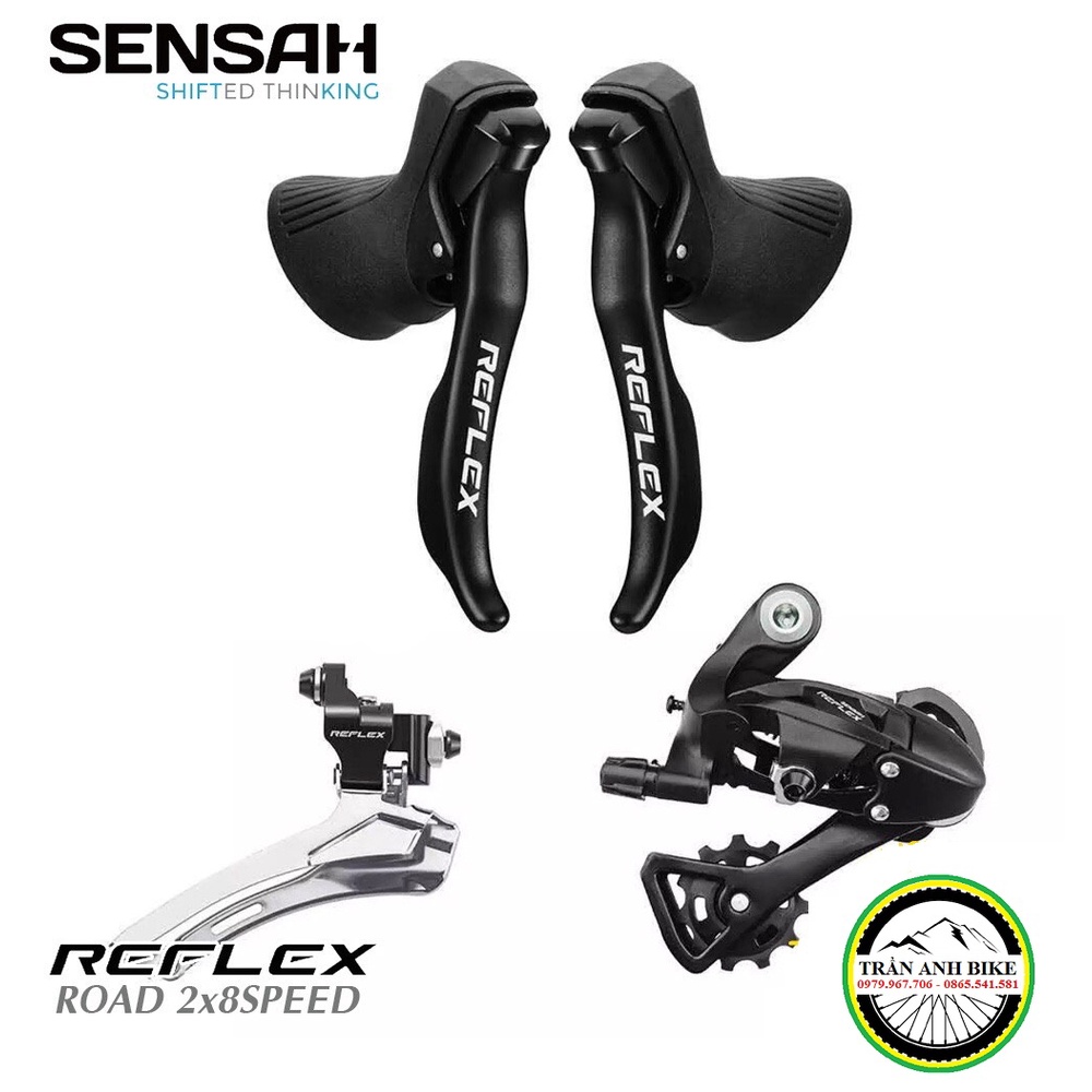 Groupset Mini: Tay đề lắc, Củ đề, Sang đĩa xe đạp SENSAH REFLEX 2x8 Speed