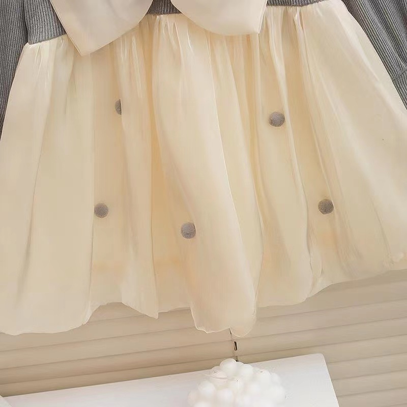 Đầm Dài Tay Phong Cách Hàn Quốc Đáng Yêu Dành Cho Bé Gái 0-4 Tuổi