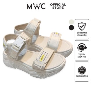 Giày mwc 2777 - giày sandal đế cao, giày sandal quai ngang khóa bấm đế cao cá tính