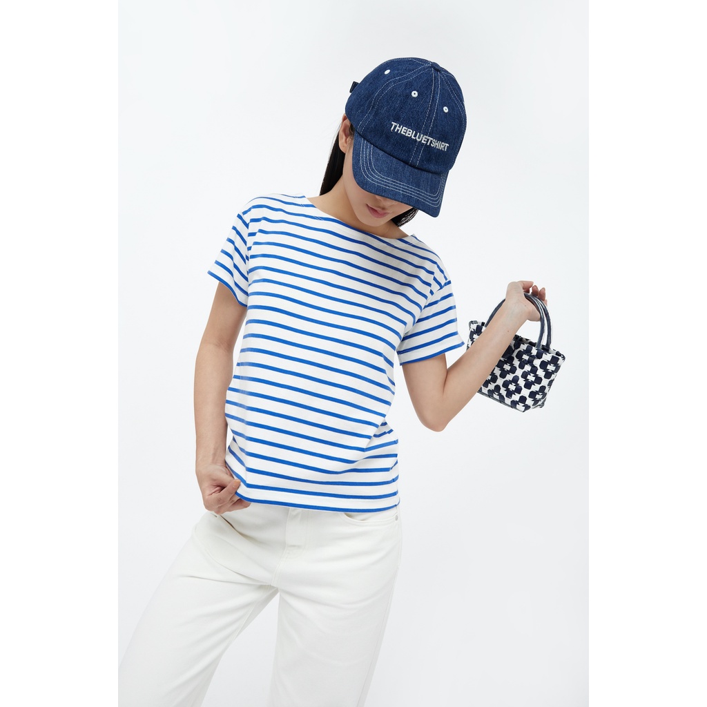 TheBlueTshirt - Áo Thun Tay Ngắn Sọc Trắng Xanh - New Classic BlueT Short Sleeve - White / Blue Stripe