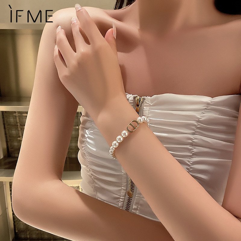 IF ME Vòng Tay Chuỗi Hạt Ngọc Trai Khắc Chữ Best Friend Thời Trang Cho Nữ