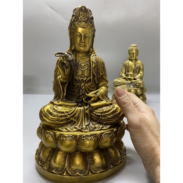 Bộ ta bà sa bà tam thánh bằng đồng nguyên chất quan âm địa tạng thích ca