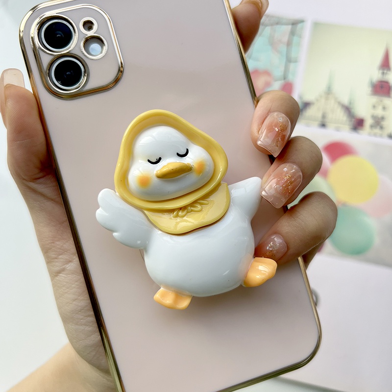 Samsung Galaxy J2 J4 J6 J7 Prime Plus Pro 2018 2017 J4+ J6+ Cho Ốp lưng điện thoại In Hình Little Yellow Duck Folding Bracket