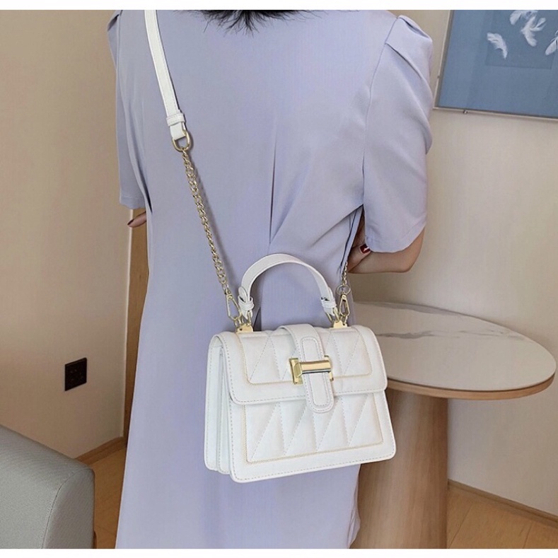 Túi đeo chéo nữ cầm tay trần trám 1 dải 2 ngăn Jellyshop