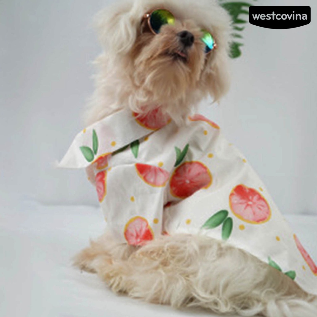 [COD]♘Bộ Đồ Ngủ Ngắn Tay Co Giãn Họa Tiết Trái Cây Hoạt Hình Cho Thú Cưng