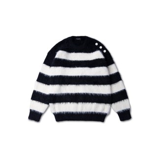 Áo len "goldie b/w striped mohair" lông màu trắng đen