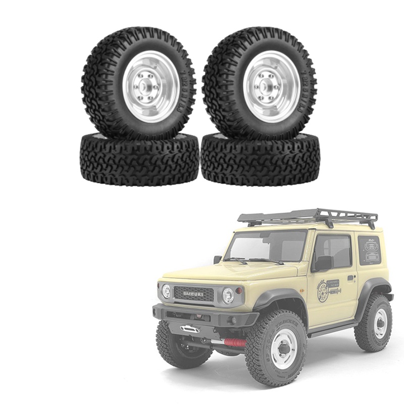 Set 4 Bánh Xe 76mm 1.55 Inch Chuyên Dụng Cho Xe Điều Khiển Từ Xa Axial Yeti Jr RC4WD Tamiya CC01 1 / 10