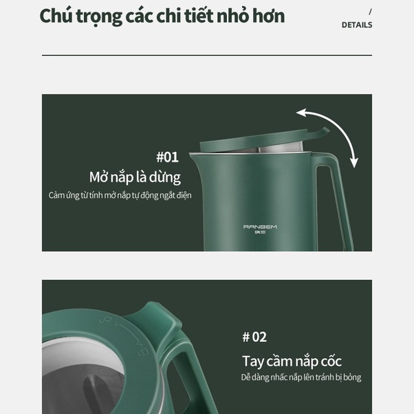 Máy làm sữa đậu nành, nấu sữa hạt, nồi nấu cháo chậm - Máy Xay Nấu Đa Năng