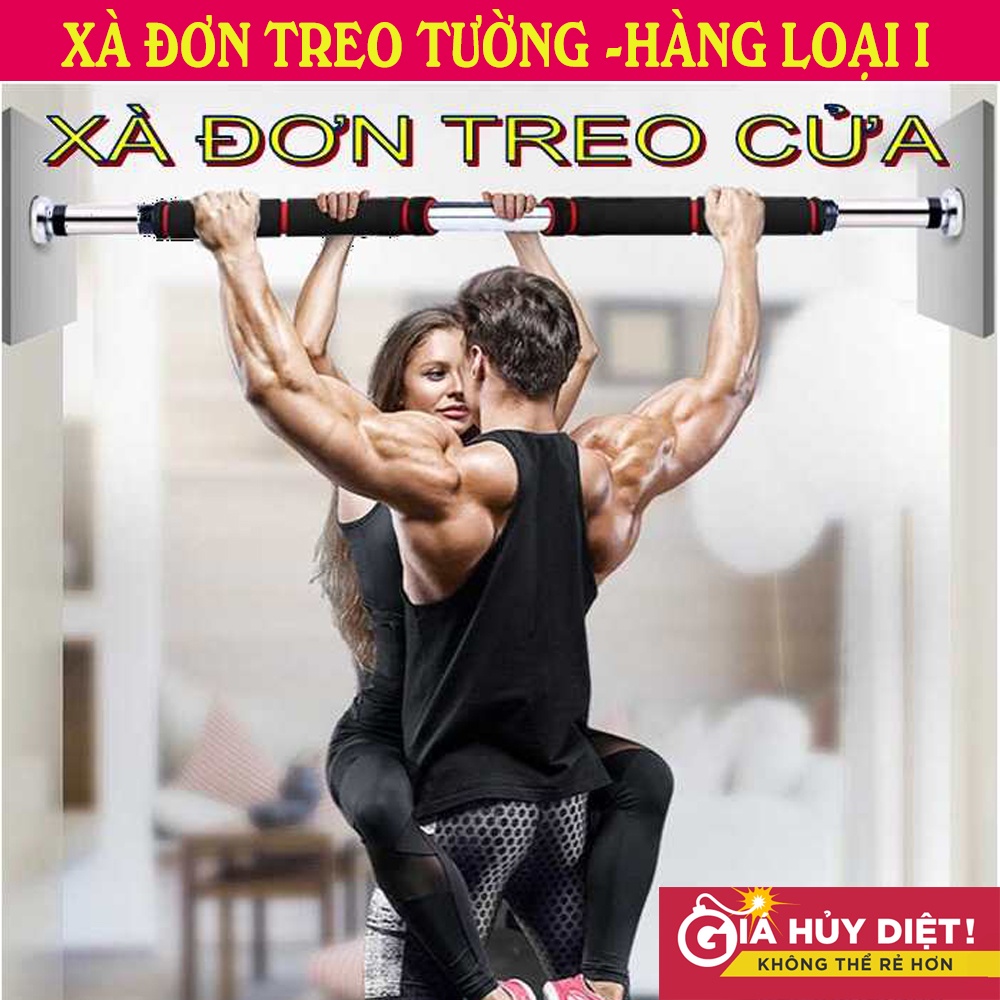 {Hot] Xà Đơn Gắn Cửa, Xà Đơn Treo Tường - Inox 304 Lót Cao Su, Điều Chỉnh Từ 60 đến 100cm, Cứng Chắc - Giúp Tăng Cơ Bắp