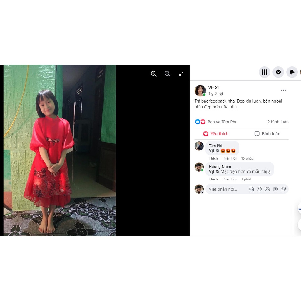 Áo dài cách tân June hoa in hoa cỏ cho bé gái điệu đà từ 8-35kg