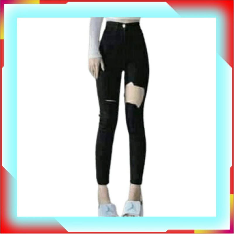 Quần jean nữ rách, quần bò nữ rách lưng cao ôm dáng ấn tượng ngay từ cái nhìn đầu tiên chất vải co giãn