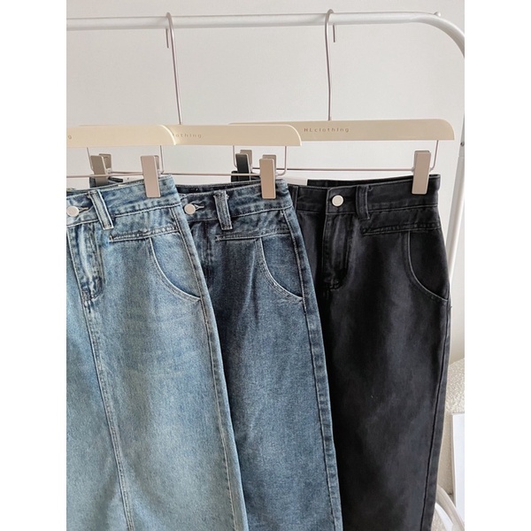 Chân váy bò dáng dài