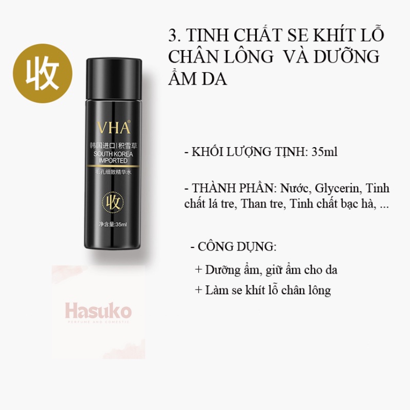 Bộ mỹ phẩm hút mụn đầu đen và dưỡng ẩm da V.HA– Chính hãng