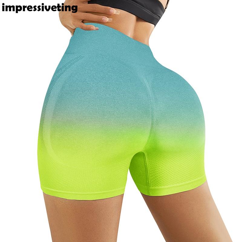 Quần đùi tập gym yoga thể thao nữ dệt kim loang màu chun mông gen bụng nâng mông tôn dáng Bin Sports