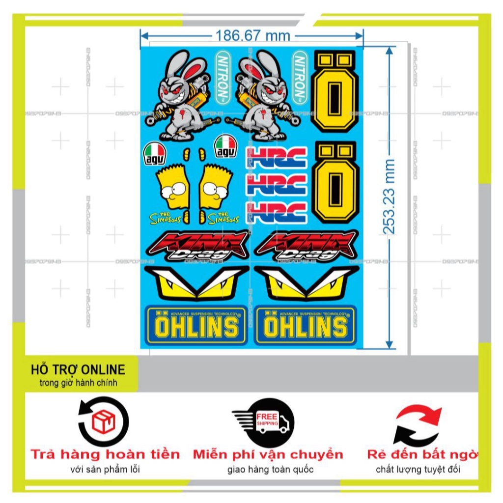 LOGO STICKER DÁN XE MÁY M69 - BI DECAL