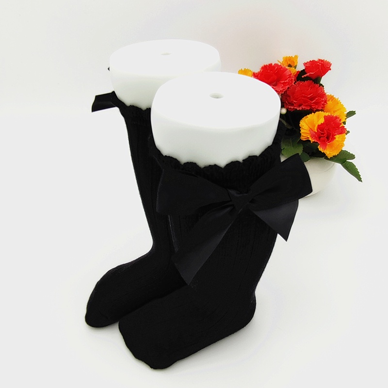 Vớ Cotton Mềm Đính Nơ Dài Tây Ban Nha Dễ Thương Cho Bé Gái Sơ Sinh