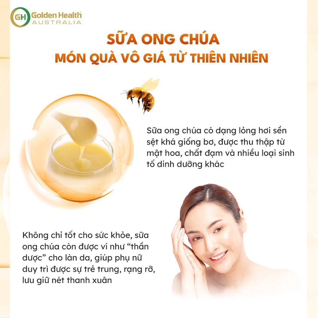 [GOLDEN HEALTH] Viên sữa ong chúa - Royal Jelly 1600mg hộp 365 Viên