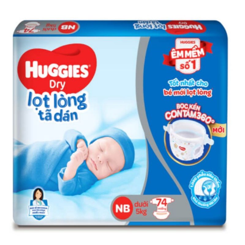Tã dán lọt lòng Huggies NB1, 70 miếng (dưới 5kg)
