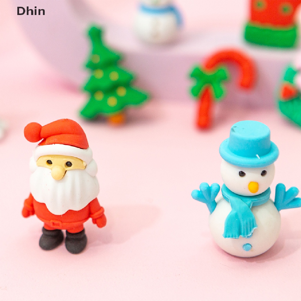 1 Bộ Gôm Tẩy Mini Hình Người Tuyết Dễ Thương Dùng Làm Quà Tặng Giáng Sinh