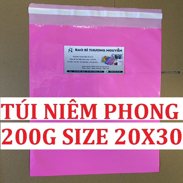 200G Túi Niêm Phong SIZE 20x30 Màu Hồng Mạnh Mẽ, Túi 2 Da Dày Đẹp Dùng Đóng Gói Hàng Tiện Dụng, Bao Bì Thương Nguyễn