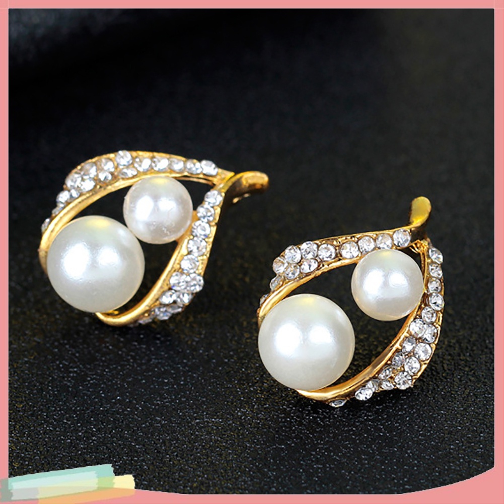 Set vòng cổ + nhẫn kèm đôi bông tai đính ngọc trai giả sang trọng thời trang cho nữ