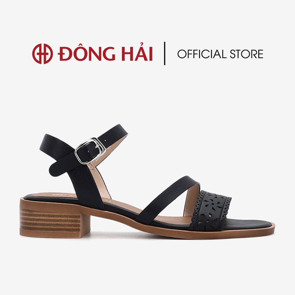 Giày sandal cao gót nữ Đông Hải gót vuông cao 3cm đế giả gỗ - S32B3