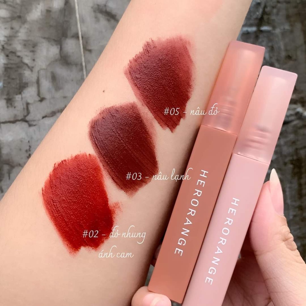 Son Kem Lì HERORANGE mềm mịn lâu trôi dạng thỏi dài lâu trôi