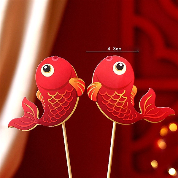 Set 2 que cắm tết 2 con cá chép đỏ