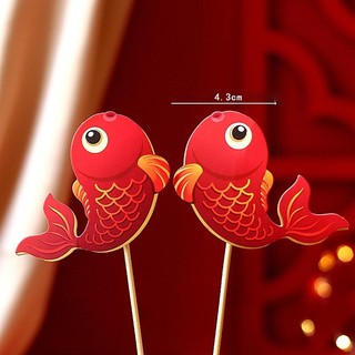 Set 2 que cắm tết 2 con cá chép đỏ